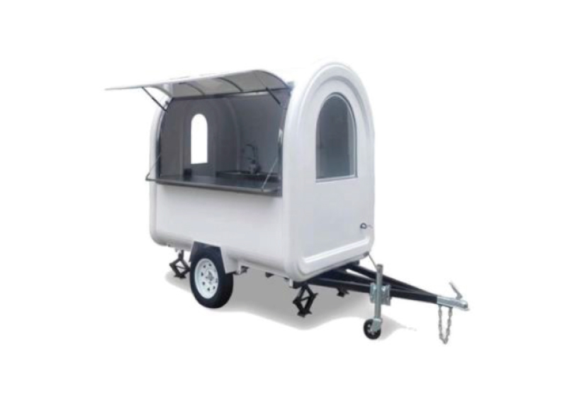Small round food trailer